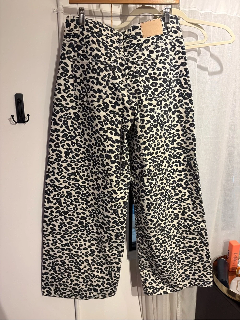 Zara Black and White Leopard Print Pants - Picture 3 of 3